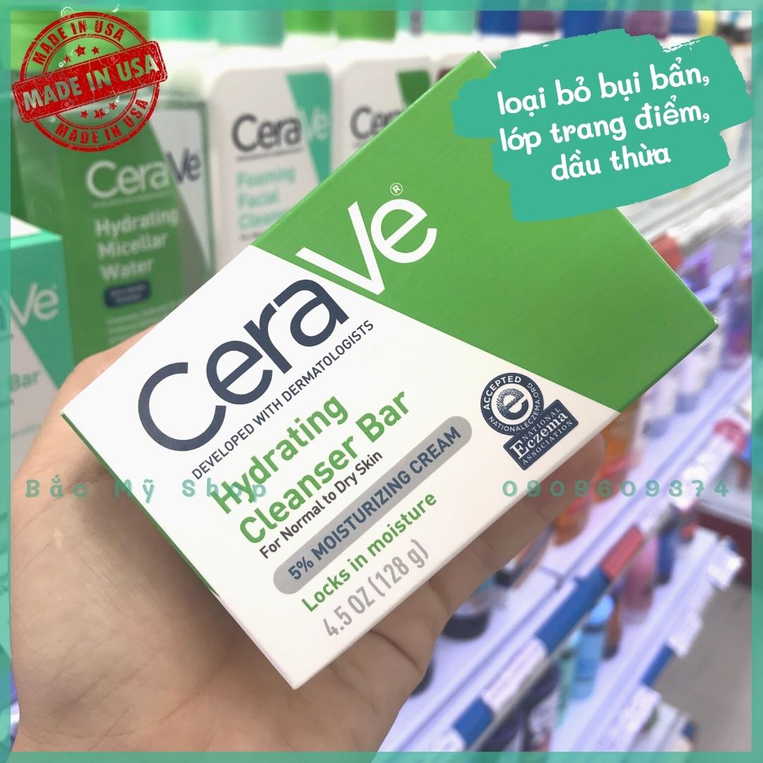 Xà phòng dưỡng ẩm cho mặt và cơ thể CeraVe Hydrating Cleanser 128g/không chứa xà phòng dành cho da khô đến da thường