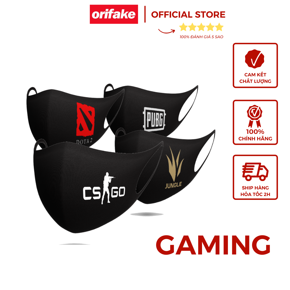 Khẩu trang vải Gaming: PUBG, CSGO, DOTA, LOL,....