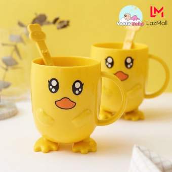 Cốc uống nước, Cốc đánh răng cho bé hình vịt vàng đáng yêu