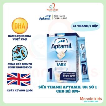 Sữa APTAMIL UK dạng thanh, hộp 24 thanh 600g số 1 cho bé 0M+ Monnie Kids