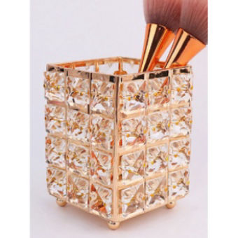 Cốc đựng cọ trang điểm hình vuông đính đá lấp lánh pha lê sang chảnh