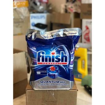 Viên rửa bát Finish Quantum 100 viên cao cấp dùng cho Máy rửa bát chén+ Tặng 2 viên Finish