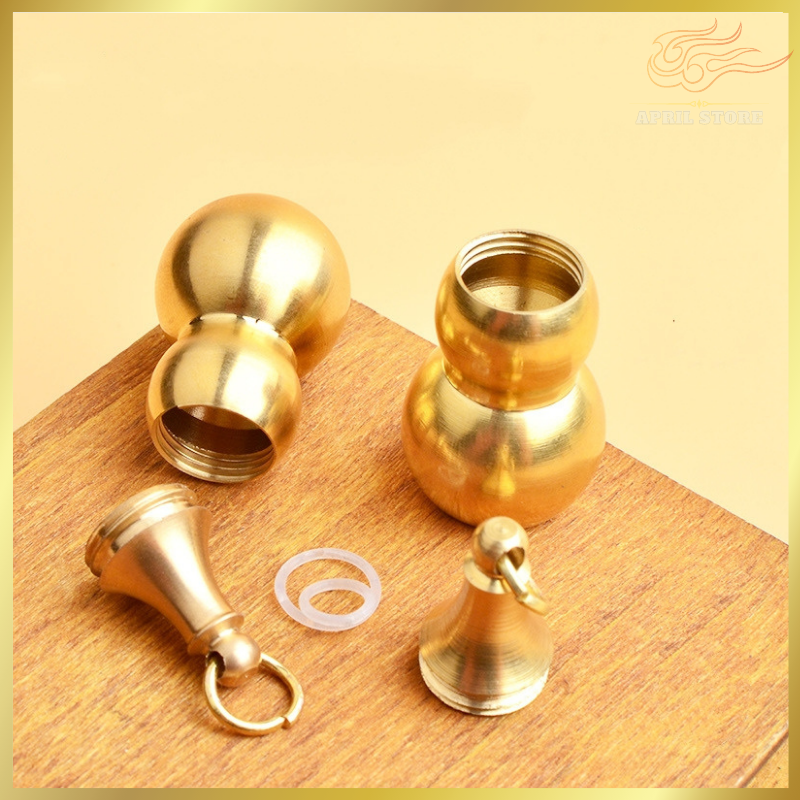 [Đồng Thau] Móc Khóa Đồng 2 Món (GT3) Trái Bầu Phối Nhiều Kiểu Dáng Phong Thủy May Mắn Tài Lộc (Lựa Chọn Mẫu)