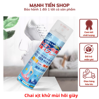 Chai xịt khử mùi hôi giày Nano Bạc, bình xịt thơm khử mùi mồ hôi chân đến 99% hàng nội địa Trung chuẩn xịn Tặng kèm chai tẩy giày plac