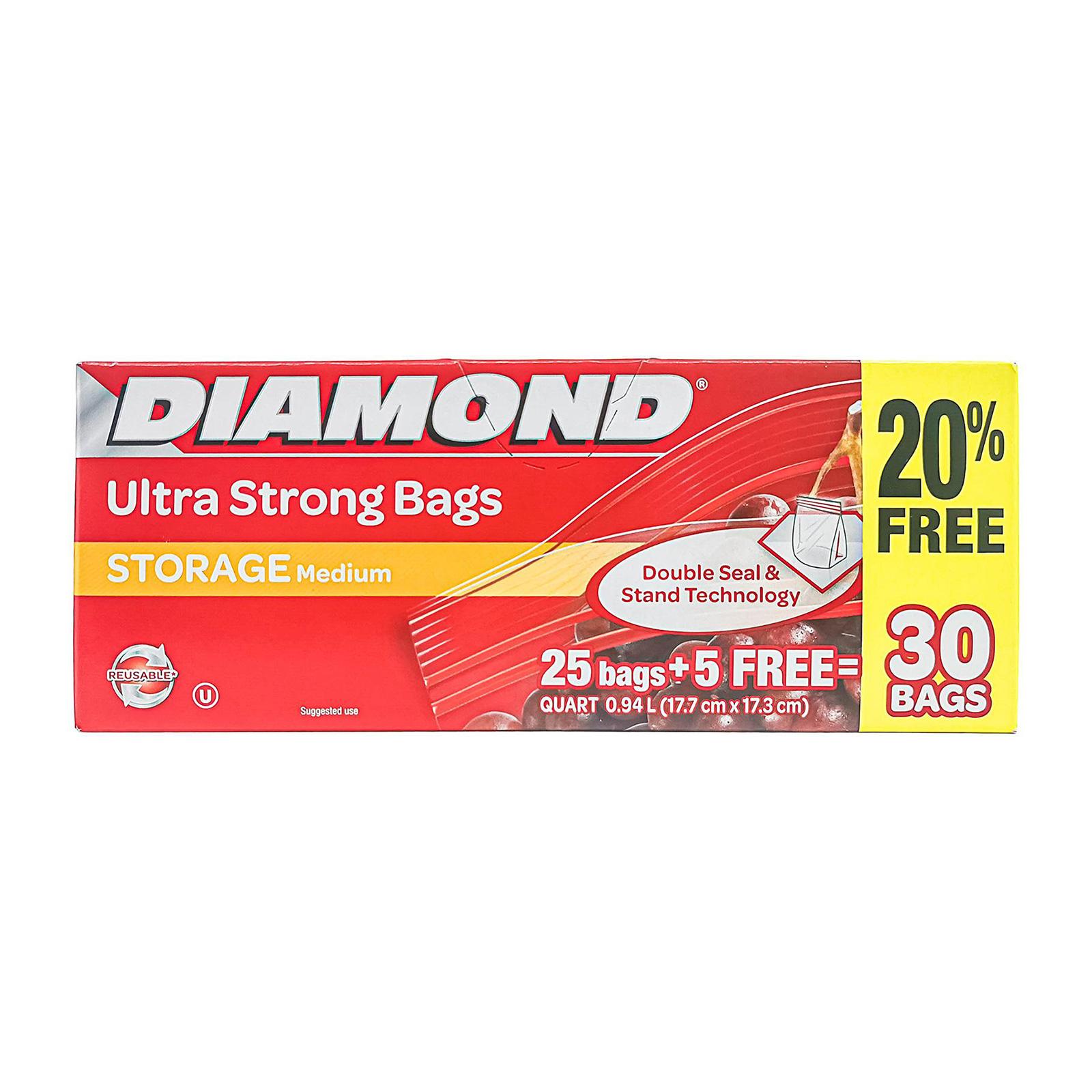 Diamond Ultra Strong Garbage Bags 8s Jumbo (100L, 76cm x 581cm)
