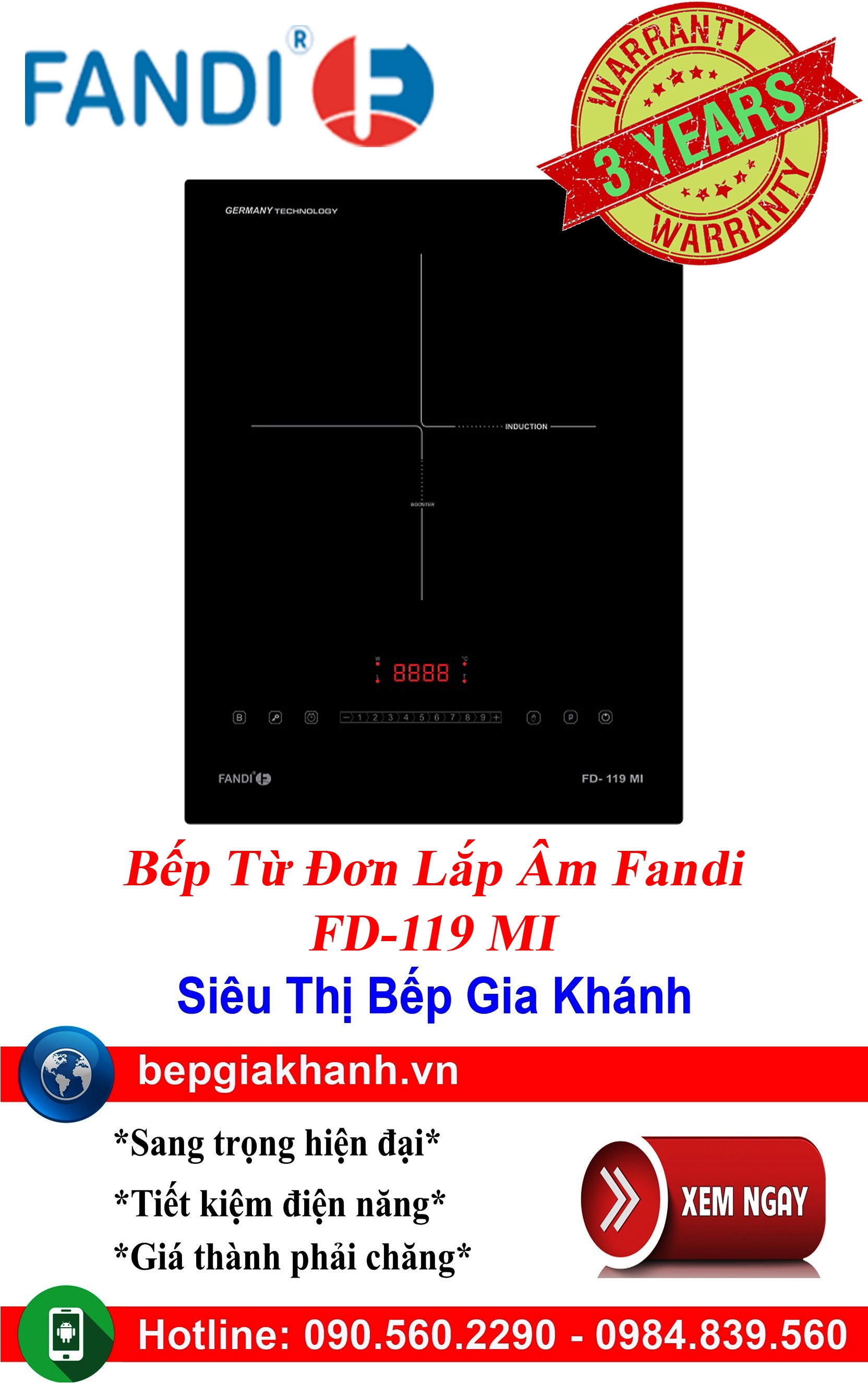 [HCM]Bếp từ đơn lắp âm Fandi FD-119 MI, bếp từ, bếp điện từ, bếp từ đôi, bếp điện từ đôi, bếp từ giá rẻ, bếp điện từ giá rẻ, bếp từ đơn, bep tu don, bep tu
