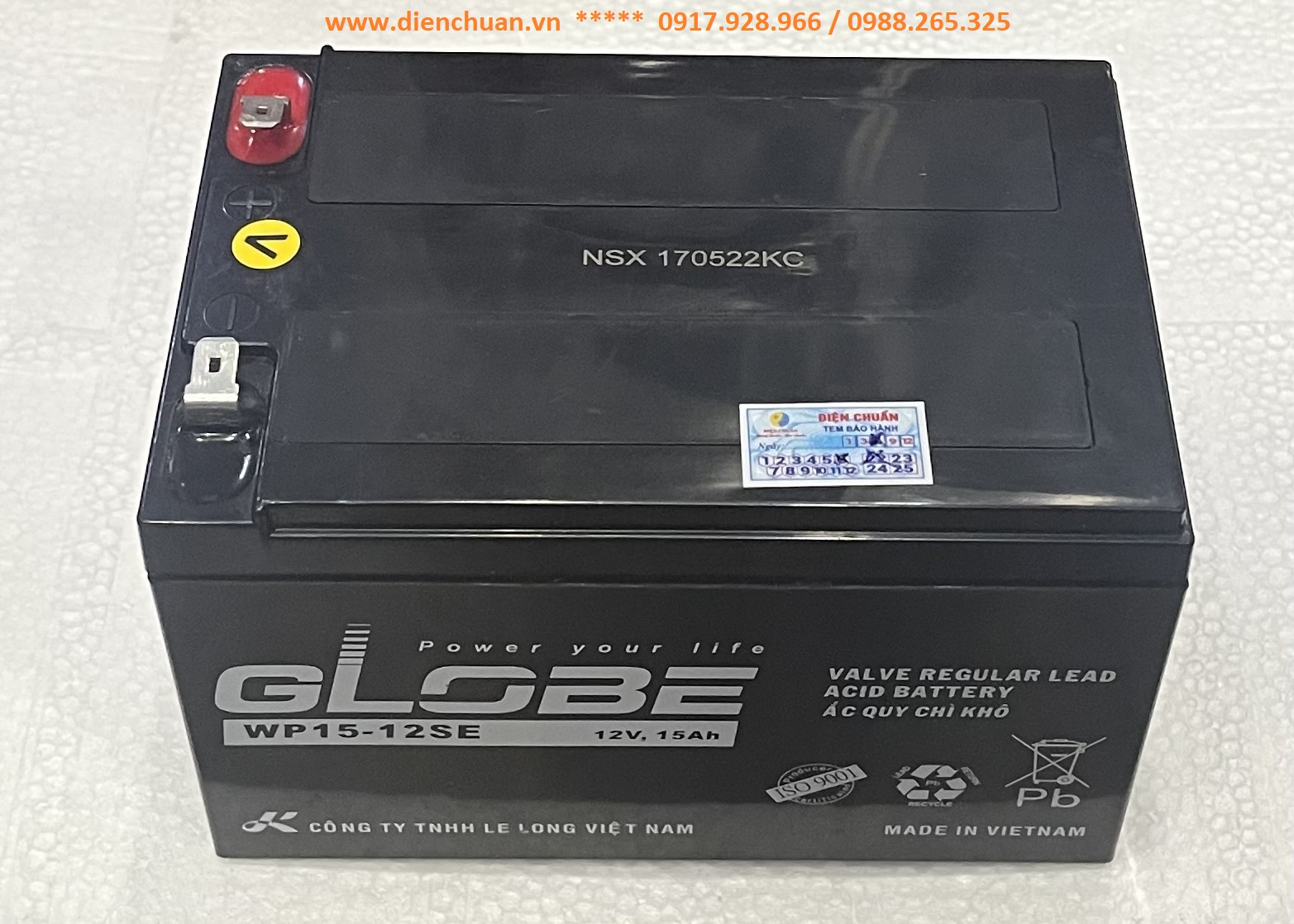 Bình ắc quy globe 12v 15ah