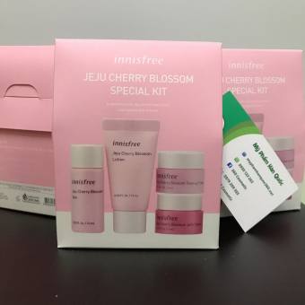 Bộ dưỡng sáng da từ hoa anh đào Innisfree Jeju Cherry Blossom Kit, giữ ẩm và cân bằng lượng nước trong da