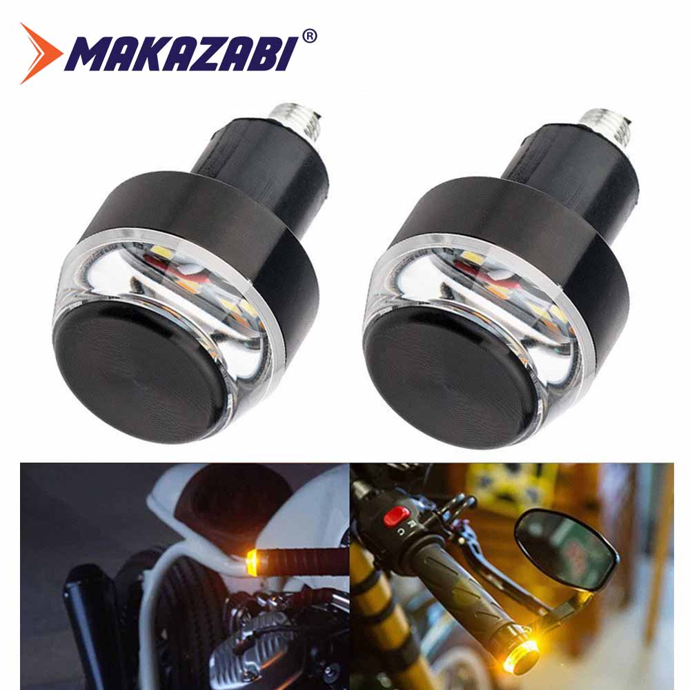 2 chiếc đèn led gắn tay lái xe máy đèn tín hiệu rẽ đuôi xe dc 12v đèn nháy tay cầm màu trắng/vàng đèn báo bên hông