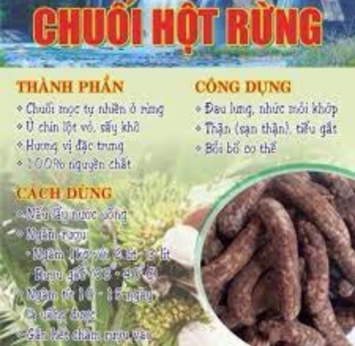 1kg chuối hột rừng sấy khô nguyên quả