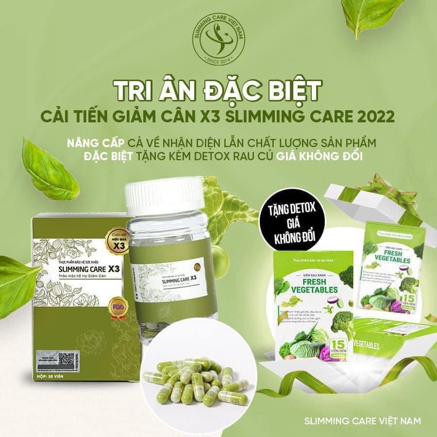 Viên uống thảo mộc giảm cân slimming care x3 chính hãng