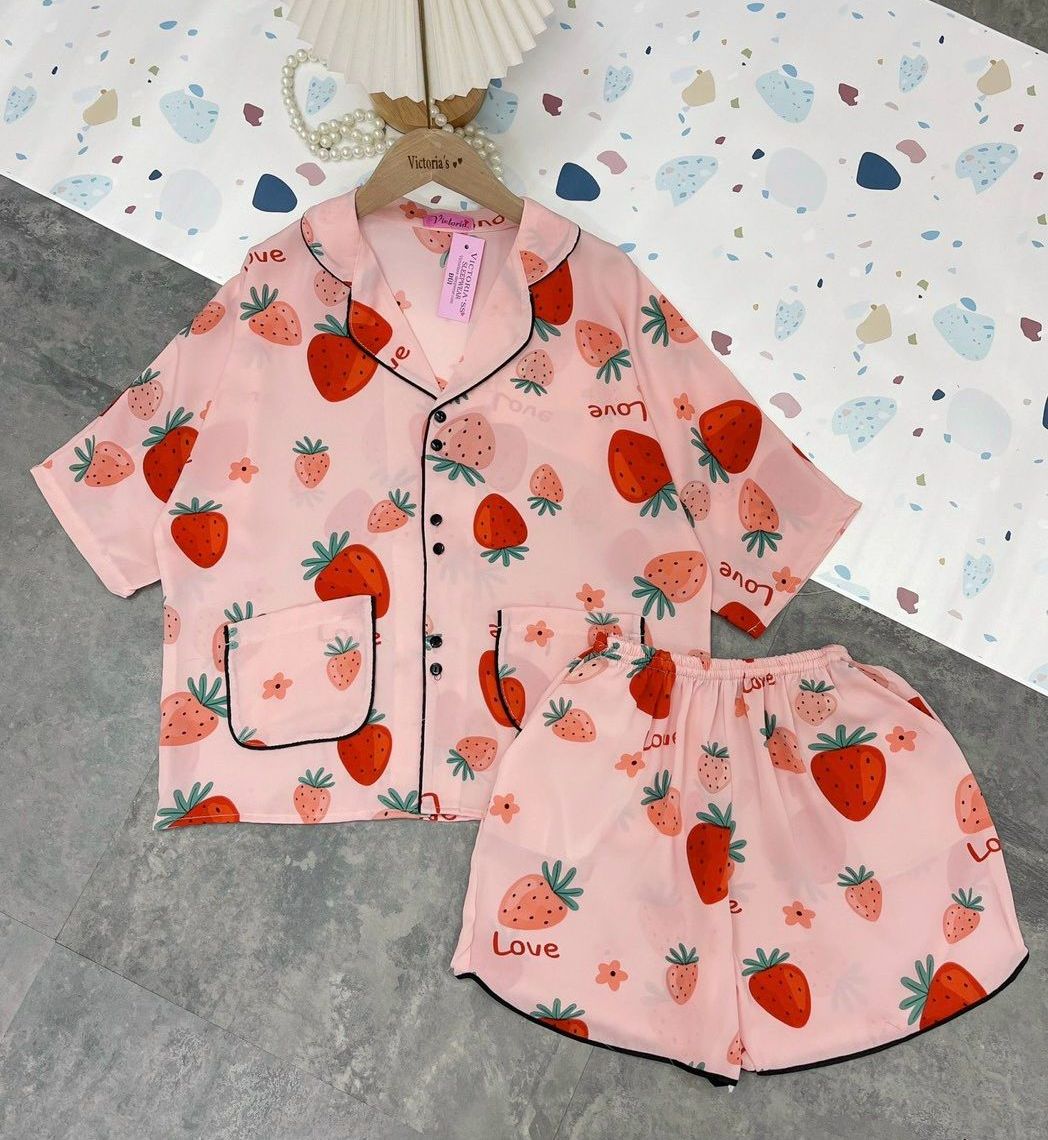 Đồ bộ mặc nhà pyjama cộc đùi chất lụa mango hãng cao cấp