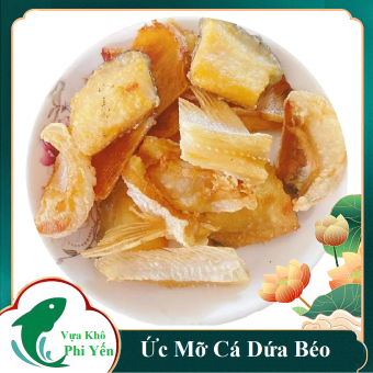 KHÔ ỨC CÁ DỨA- Chiên giòn ngon xuất sắc-Ức Bụng Mỡ Khô Cá Dứa Cắt Sợi Siêu Béo