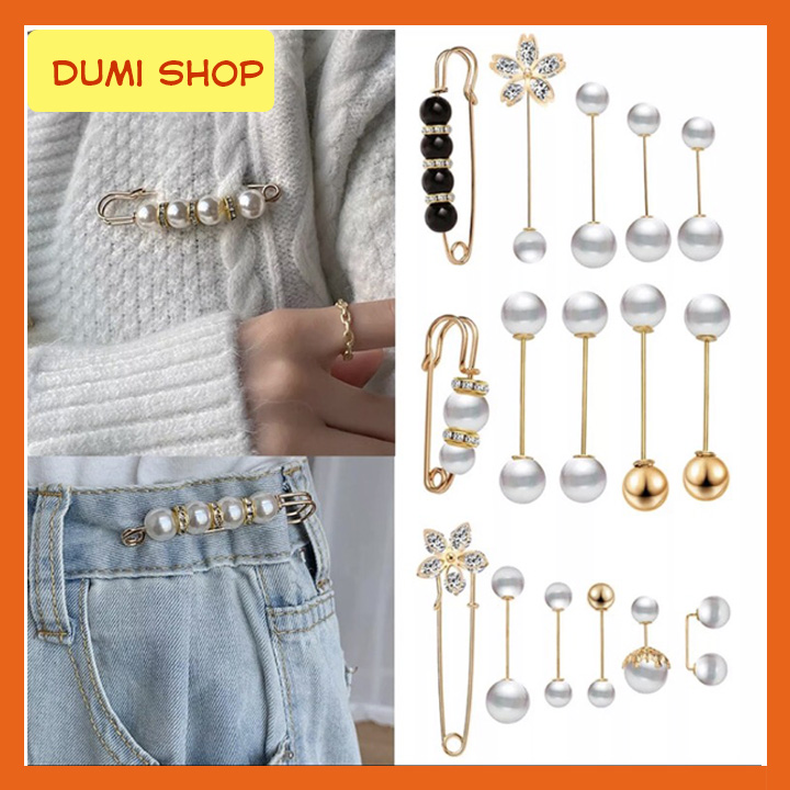 Set khuy cài quần jean, nút gài, nút cài chiều chỉnh lưng quần, khuy cài áo ngọc trai, thu nhỏ lưng quần - Ghim Cài Váy áo - Dumi Shop