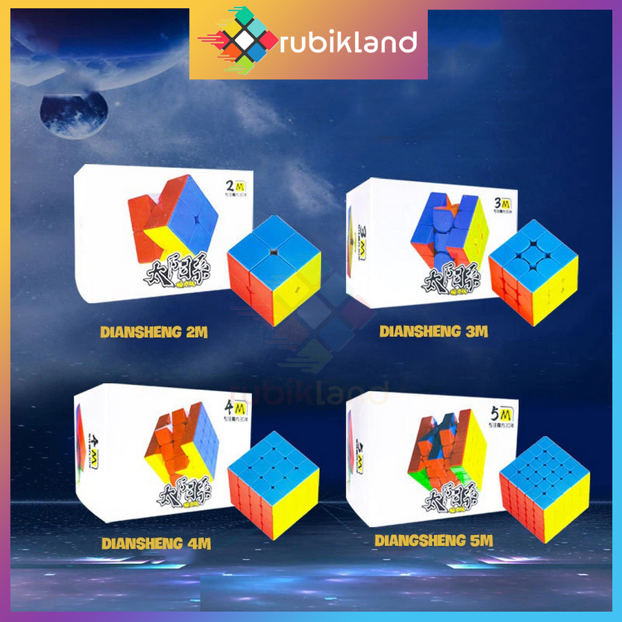 Rubik DianSheng 2M 3M 4M 5M Rubic 2x2 3x3 4x4 5x5 Có Nam Châm Stickerless