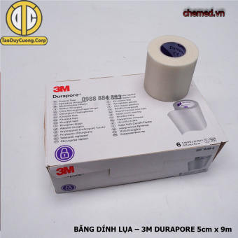 Băng keo lụa y tế 3M Durapore, băng keo dính y tế {6 cuộn/1 hộp}
