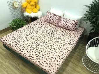 Bộ ga gối cotton poly 3 món họa tiết da báo hồng Bà Béo  Kho chăn ga gối, ga giường, drap giường