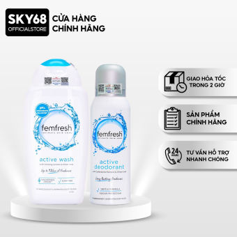 Combo Chăm Sóc Vùng Kín Sạch, Thơm Mát Femfresh ( DD Xanh Biển 250ml + Xịt Xanh 125ml )