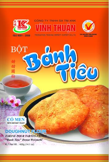 Bột bánh tiêu Vĩnh Thuận, Bột làm bánh tiêu có men sẵn, Bột làm bánh tiêu pha sẵn tiện dụng