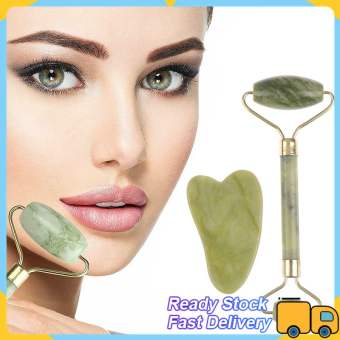 Xi yang Jing Công Cụ Qiuq Con Lăn Và Gua SHA Bằng Máy Cạo Ngọc Bích Tự Nhiên Với Đá Cho Mặt