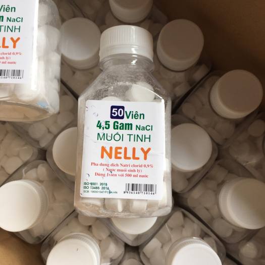 Viên Muối Sinh Lý tự pha NaCl 0.9% - NELLY An Phú - Nước Muối Súc Miệng Hàng Ngày - Tự Pha Dung Dịch Nước Muối Sinh Lý Dễ Dàng - Súc Miệng, rửa mũi - Hộp 50 viên