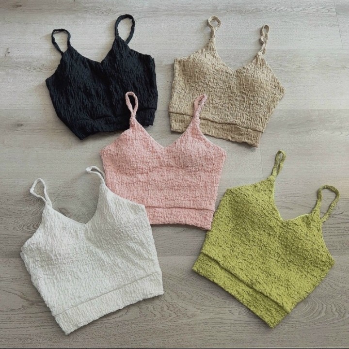 Áo 2 dây croptop chất vải Sốp co giãn xịn sò