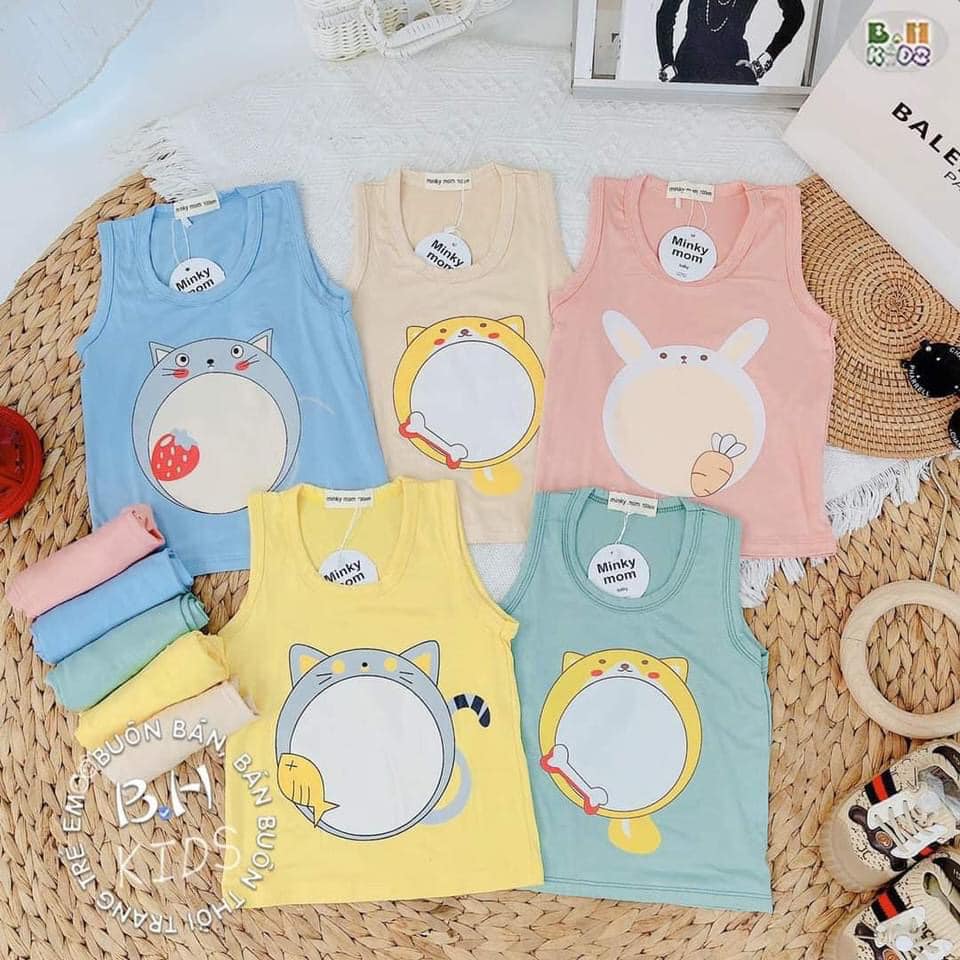 Bộ ba lỗ minky mom - thun lạnh cho bé trai / bé gái 4-17kg