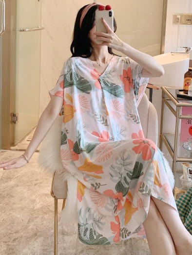 Đầm Suông Dáng Dài⚡CÓ SIZE⚡️ Váy Lanh Lụa Mặc Nhà - thachthao.homewear