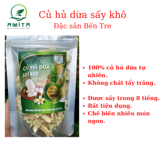Củ hủ dừa sấy khô handmade Amita,đặc sản Bến Tre, 50gr,Amita Nature House