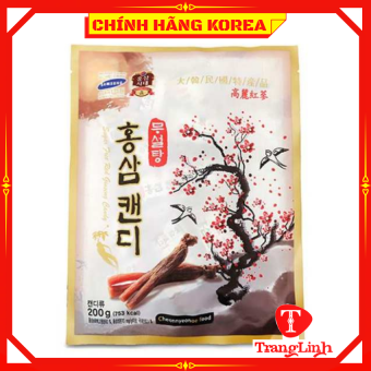 Kẹo sâm không đường hàn quốc, gói 200gr - Kẹo không đường cành đào chính hãng - tranglinh