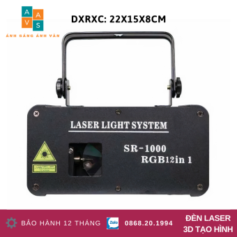 Đèn Laser 3D-1W 12in1 | Đèn Laser tạo hình| Đèn Laser Sân khấu| Vũ trường| Bay phòng| Phòng Karaoke
