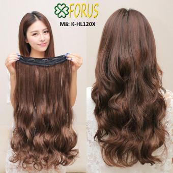 Tóc giả kẹp dải xoăn 5 phím 50cm, tóc giả nữ Sỉ 45k