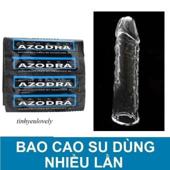 Bao cao su gân gai kéo dài thời gian AZODRA hộp 1 chiếc tặng 1 bao cao su kiểu cao cấp