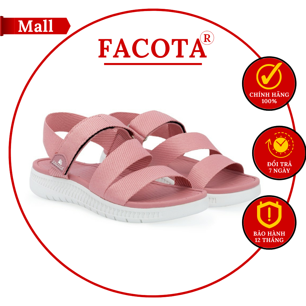 [FREESHIP] Giày sandal Facota chính hãng HA06 Facota hồng trắng nữ Sandal đi học Sandal đế phylon êm