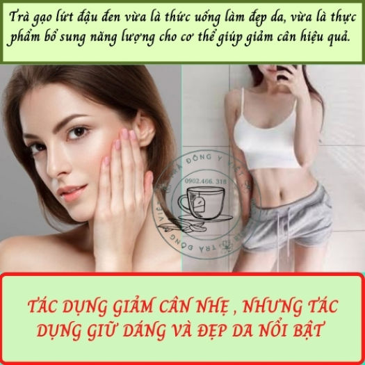 Trà Gạo Lứt Đậu Đen, 40 Túi Lọc, Giảm Cân, Đẹp Da, Trẻ Lâu, Tra Dong Y Viet