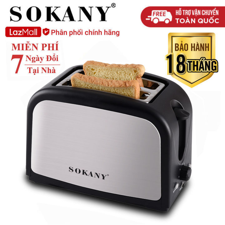 Máy nướng bánh, lò nướng bánh SOKANY ĐEN 2 công suất lớn 800W nướng nhanh trong 1-2p [ HÀNG CHÍNH HÃNG BẢO HÀNH UY TÍN 18 THÁNG - 1 ĐỔI 1 TRONG 7 NGÀY ]