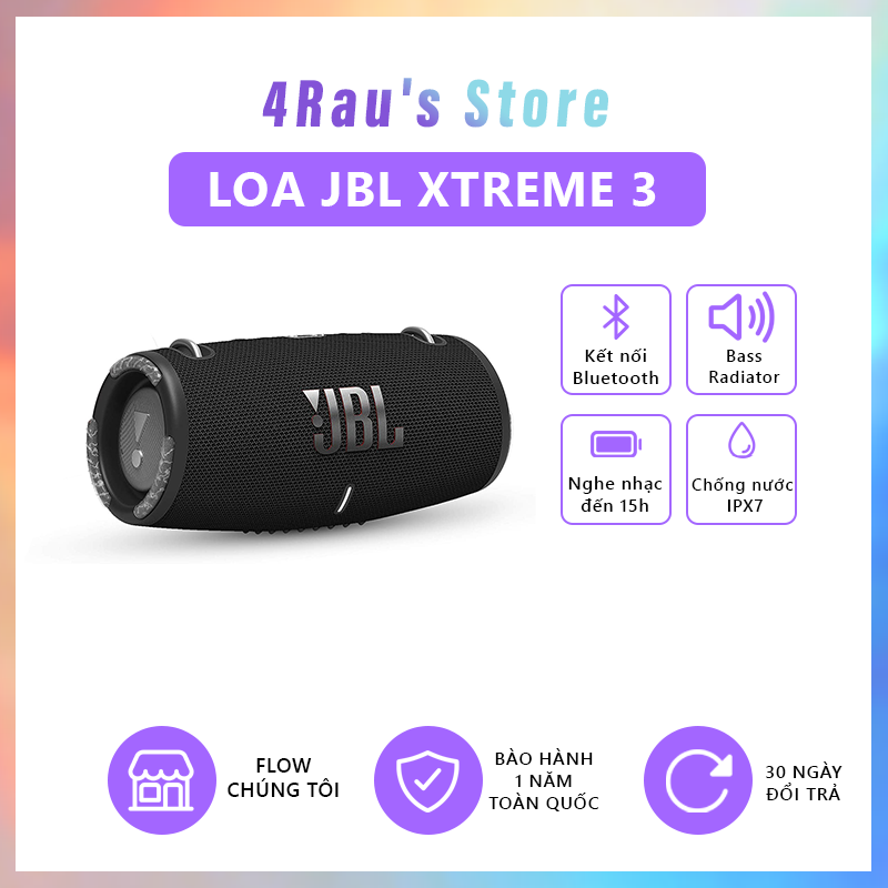 Loa bluetooth jbl xtreme 3 - loa bass mạnh mẽ -loa karaoke công suất lớn - kết nối với máy tính, vi tính, laptop, pc - chống nước, chống bụi ip67 - thời gian chơi nhạc lên tới 15h -bảo hành 12 tháng 1 đổi 1 toàn quốc