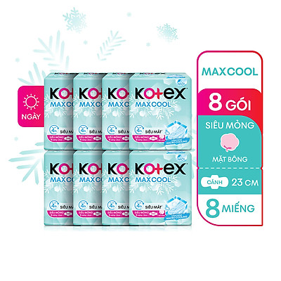 Combo 8 gói băng vệ sinh kotex maxcool smc 23cm
