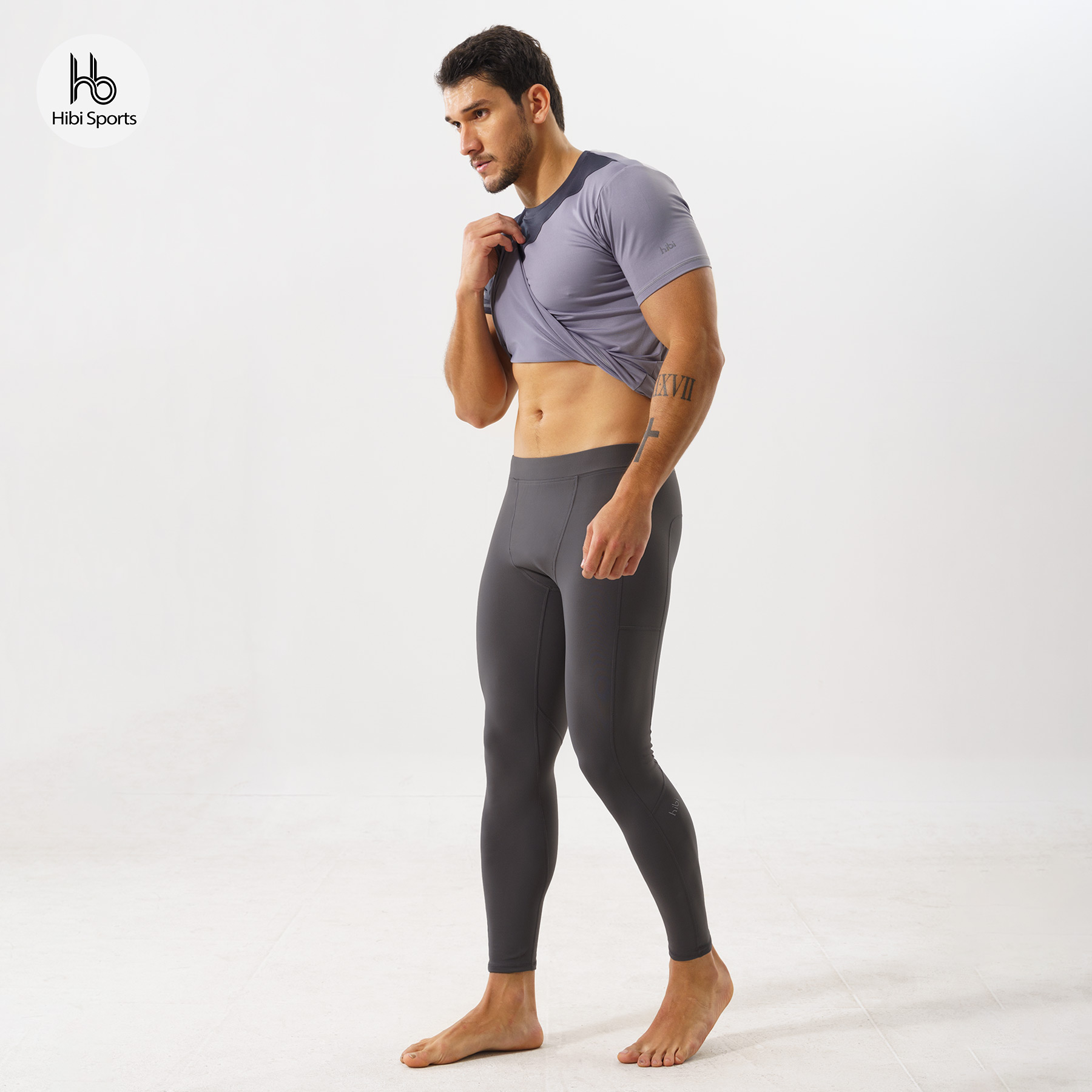 Quần bó thể thao cho nam Hibi Sports M106 - Loại dài có 1 túi hông