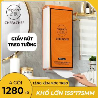 Thùng 4 Túi Giấy rút treo tường 1280 tờ tiện lợi, giấy nội địa trung cao cấp 4 lớp
