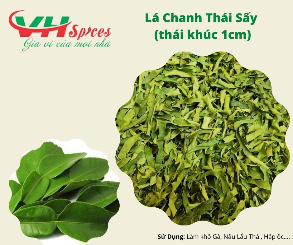 Lá chanh thái sấy khúc 1cm việt hiệp gói 250g