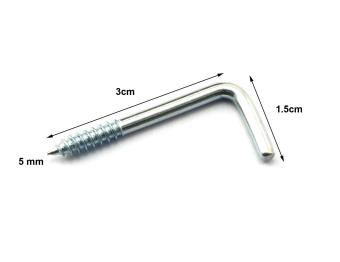 ốc 3CM vit màn ốc vít chữ L có kèm theo nở nhựa móc màn Móc Chữ L mạ Inox Chống Gỉ (Chiếc Đinh Vít Móc Chữ L mạ Inox, Treo Đồ) kèm theo nở nhựa