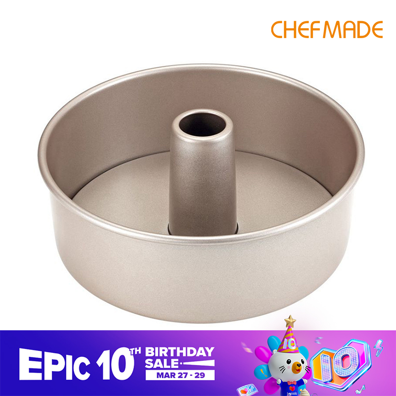 Khuôn làm bánh Angel Food CHEFMADE 8 inch có đáy rời, khuôn bánh rỗng có thể tháo rời, dụng cụ làm bánh, khuôn nướng bánh sử dụng tại nhà, khuôn bánh Chiffon WK9074