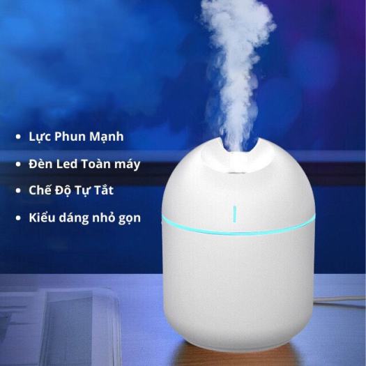Máy xông tinh dầu mini - kết hợp đèn ngủ , máy tạo độ ẩm , khuếch tán hương lâu xa 250ml hương thơm tự nhiên - Phù hợp cho phòng điều hòa, máy lạnh- Tặng kèm lõi bông thay thế
