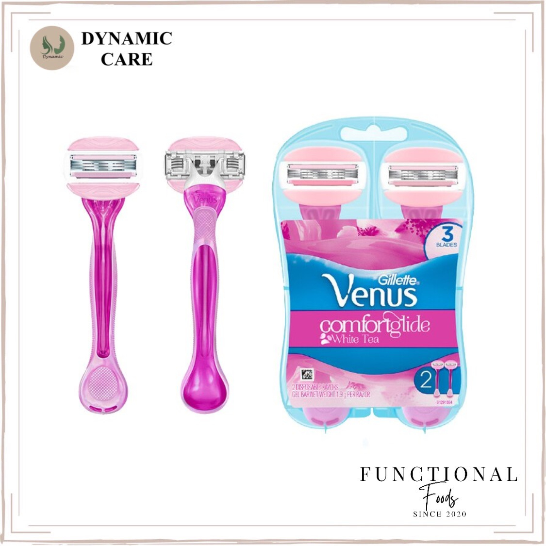 Bộ 2 dao cạo cho nữ có đầu bơ gillette Venus comfortglide white tea venus spa 3 blades
