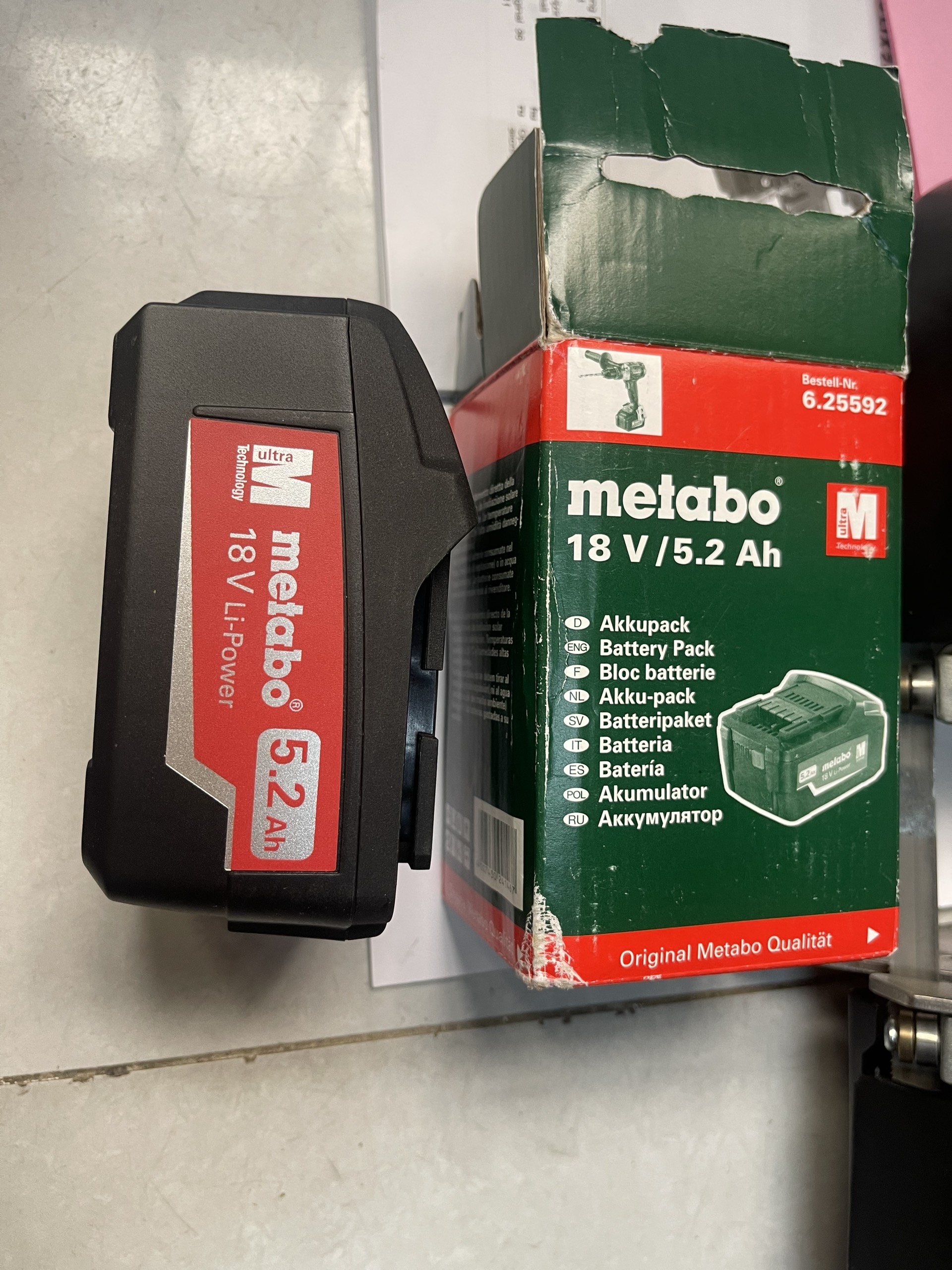 Pin metabo 18v 5.2a