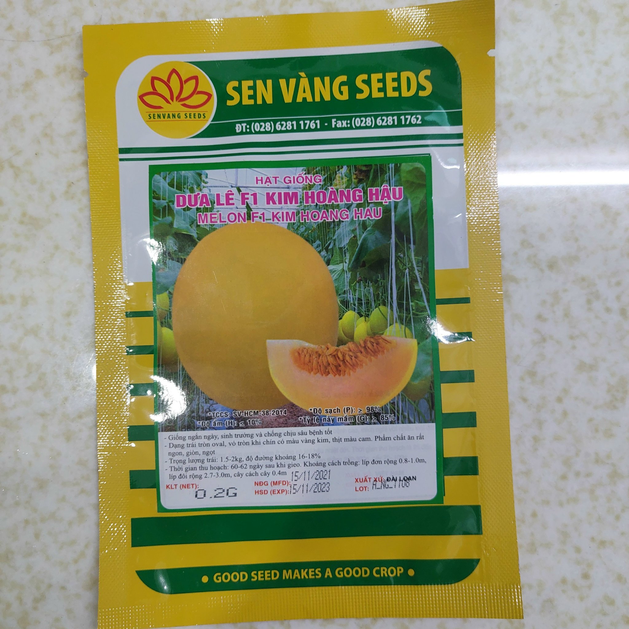 Hạt giống dưa lê f1 kim hoàng hậu bịch 0.2gr