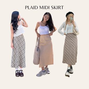 chân váy midi kẻ caro TKC17 LOLLIE STUDIO