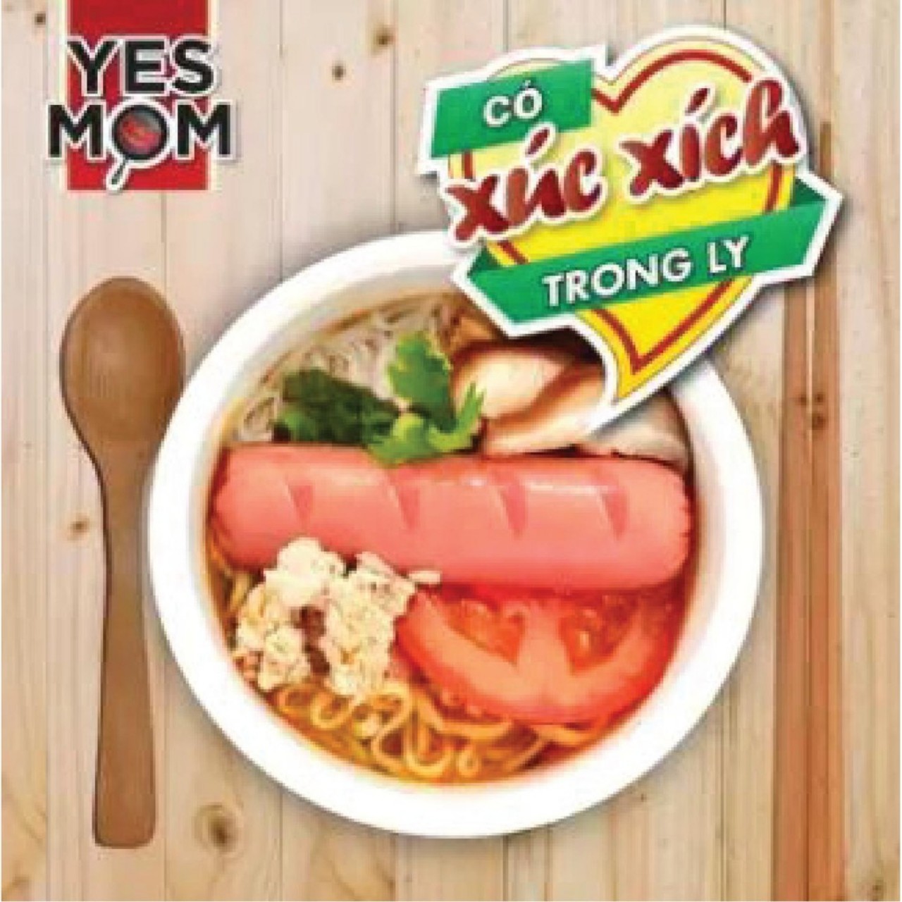 Thùng 24ly Mì YESMOM có xúc xích vị tôm chua cay 76gr