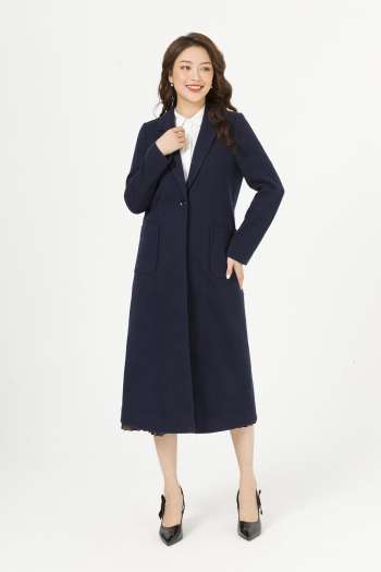 Áo khoác dạ dáng dài GBT011 LAMER L65W19T038-S3200 (Xanh tím than)